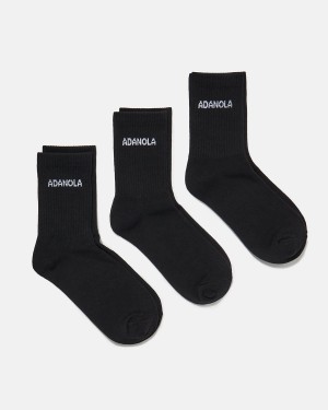 Black Adanola 3 Pack Socks | FXYBCV540