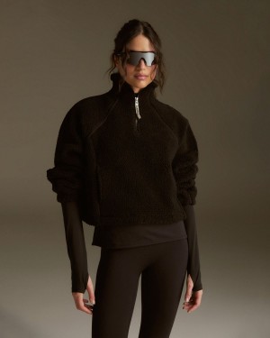 Black Adanola Quarter Zip Fleece | JMYQED830