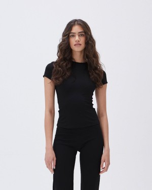 Black Adanola Ultimate Short Sleeve Top | WJZVFO695