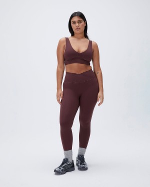 Burgundy Adanola Ultimate Wrap Over Leggings | GVRWSY527