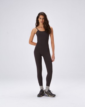 Coffee Adanola Ultimate Strappy Full Length Unitard | SCZXDR236