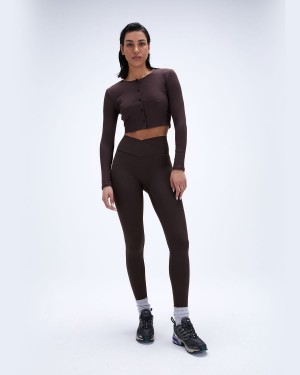 Coffee Adanola Ultimate Wrap Over Leggings | ULFZAJ796