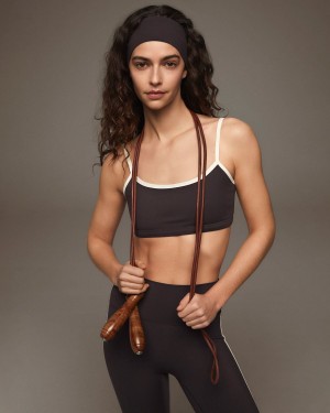 Coffee / Cream Adanola Ultimate Contrast Strap Scoop Bra | GAWYNH905