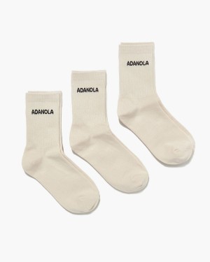 Cream Adanola 3 Pack Socks | BKPXLH568