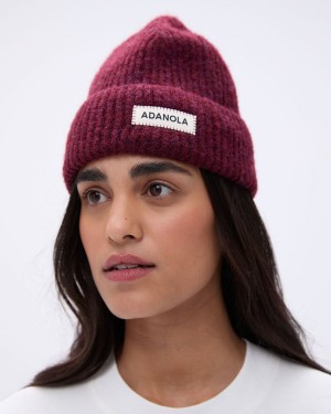 Dark Pink Adanola Knit Beanie | NZPIWS945