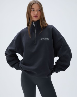 Deep Grey Adanola A Oversized Funnel Neck Zip Sweatshirt | PJBWDZ314