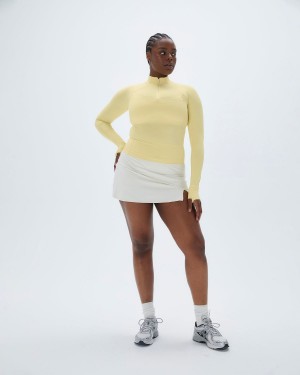 Lemon Yellow Adanola Ultimate Long Sleeve Quarter Zip Top | LPWIBG937