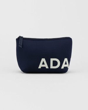 Navy Blue / White Adanola Travel Pouch | TZPDWN273