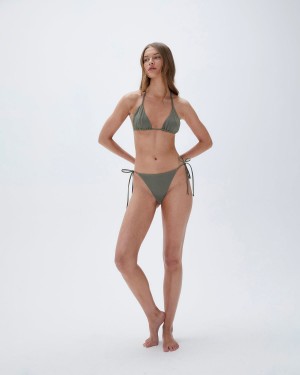 Olive Green Adanola Tie Side Bikini Bottoms | TEFNOW472