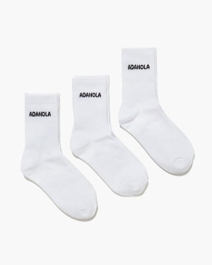 White Adanola 3 Pack Socks | BDNYPV914
