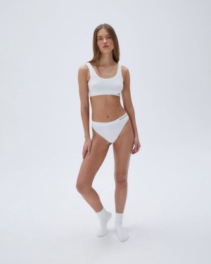 White Adanola Seamless Intimate Thong | ARBMFU816