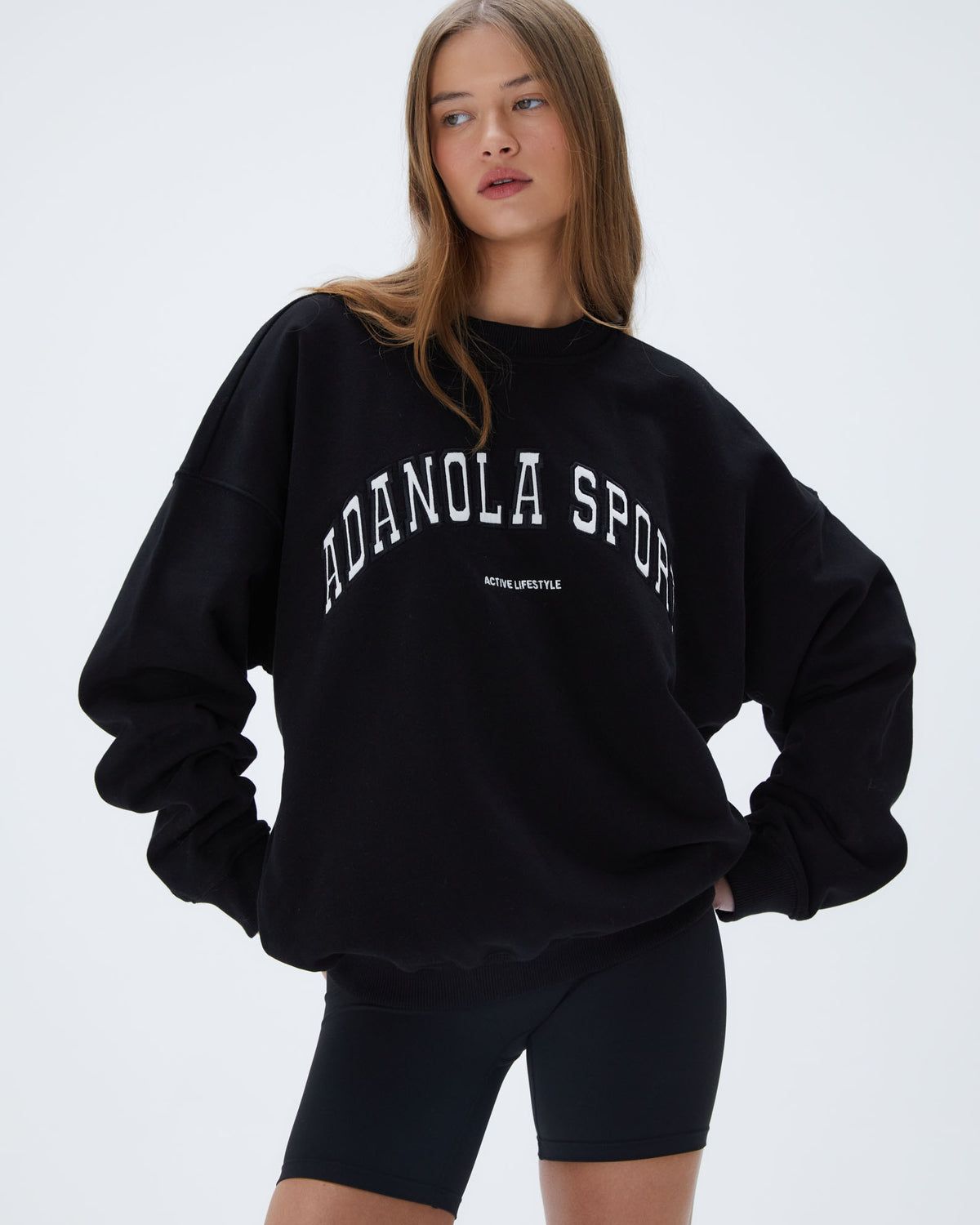Black Adanola AS Oversized Sweatshirt | WVUDXQ628