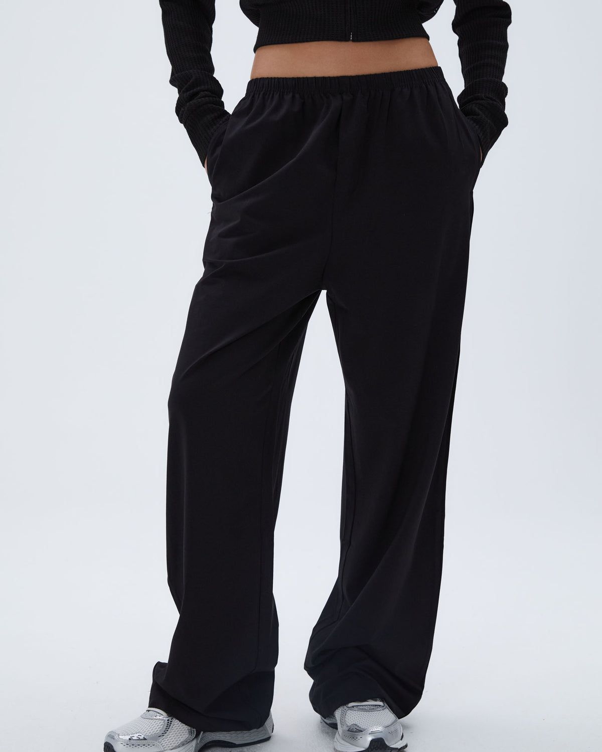 Black Adanola Modal Cotton Pants | WTMFGD657