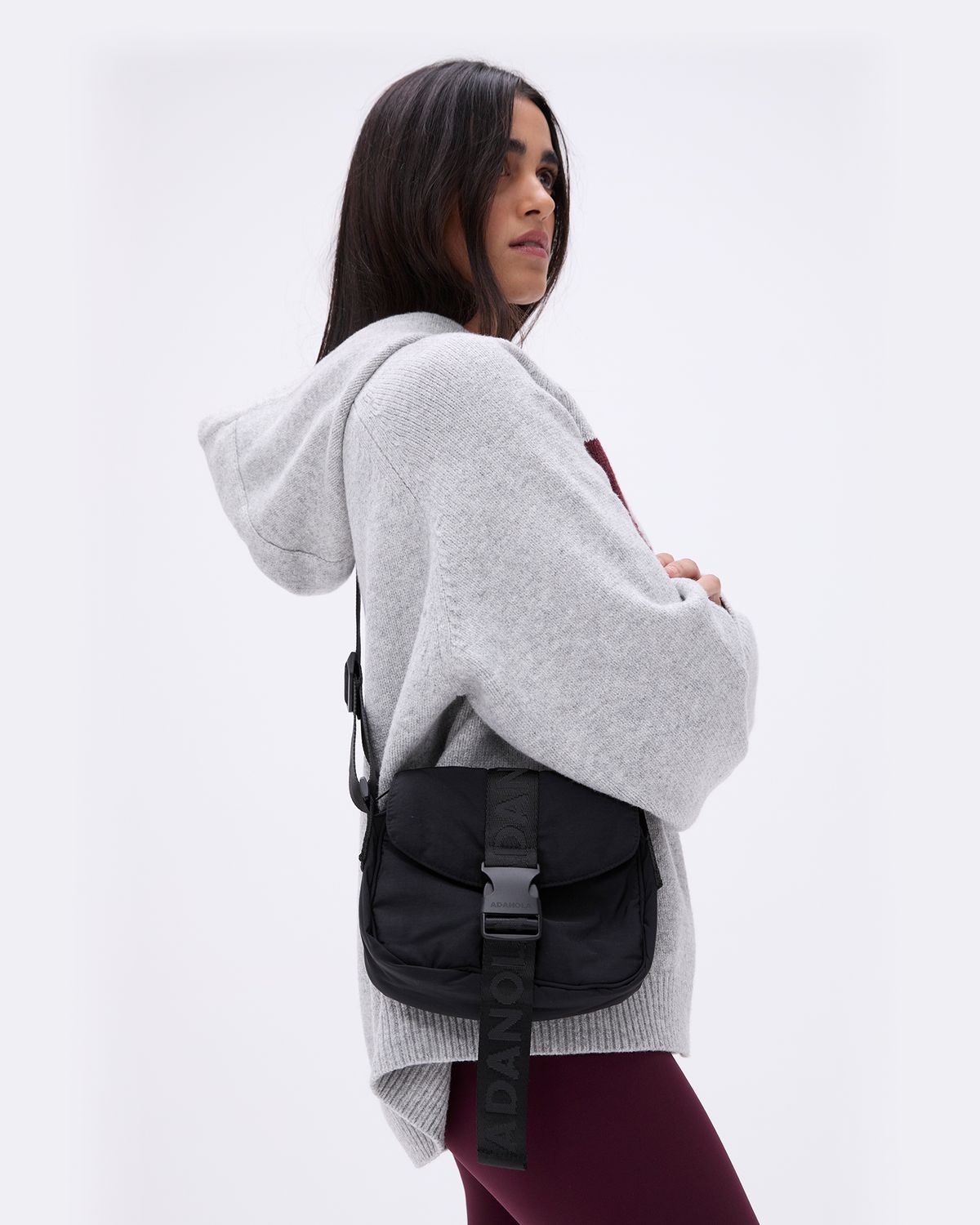 Black Adanola Nylon Buckle Bag | ISAMUD896