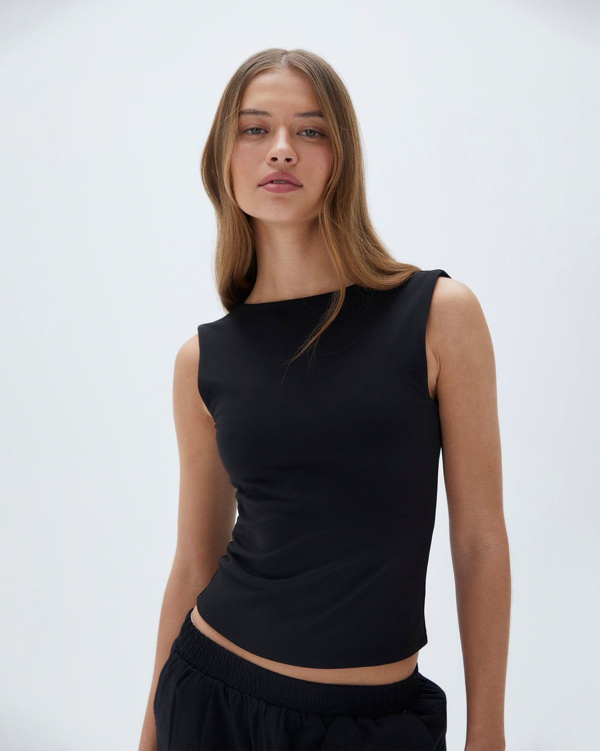Black Adanola Square Neck Open Back Top | NVWAZT780