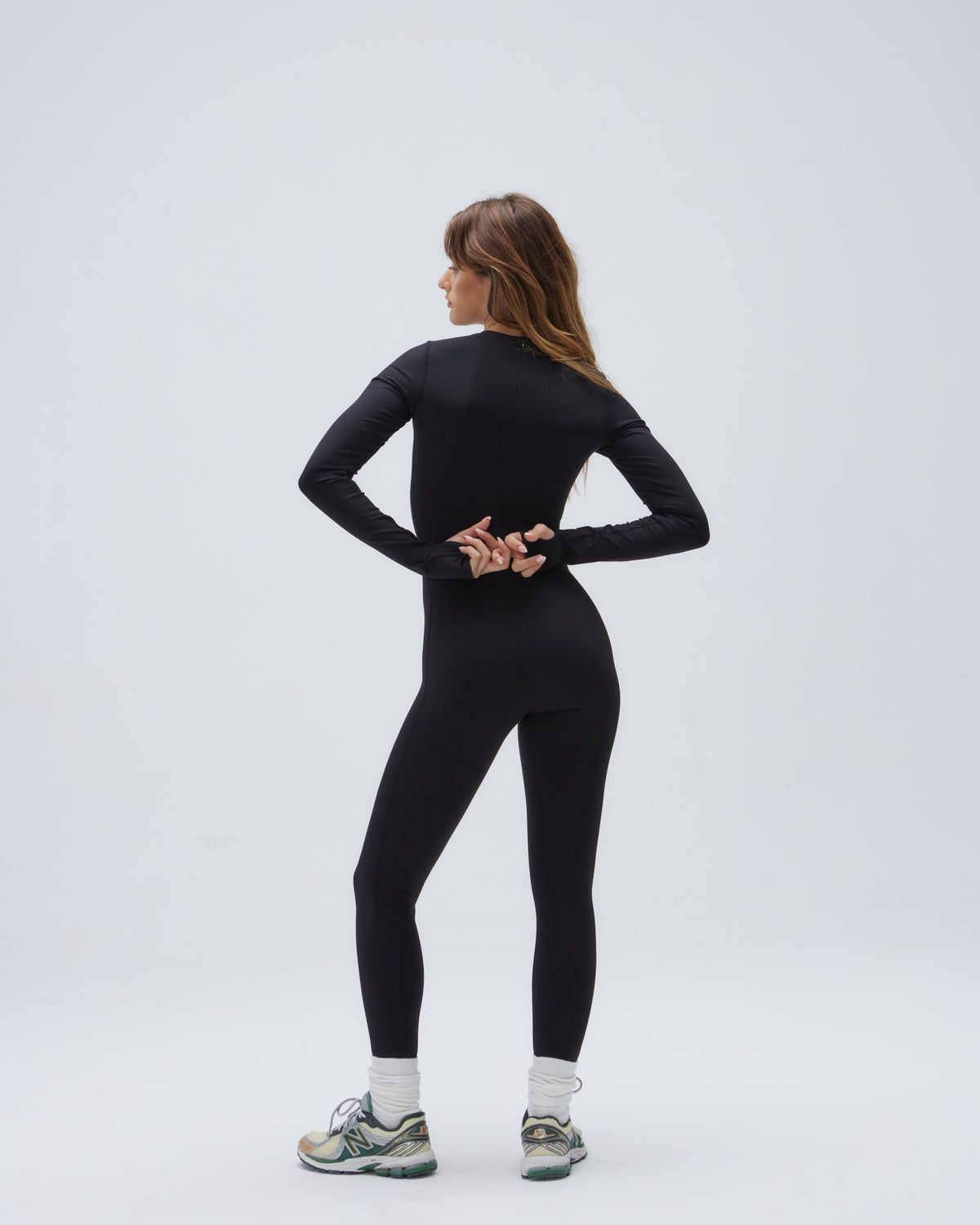 Black Adanola Ultimate Long Sleeve Unitard | JWRBKC691