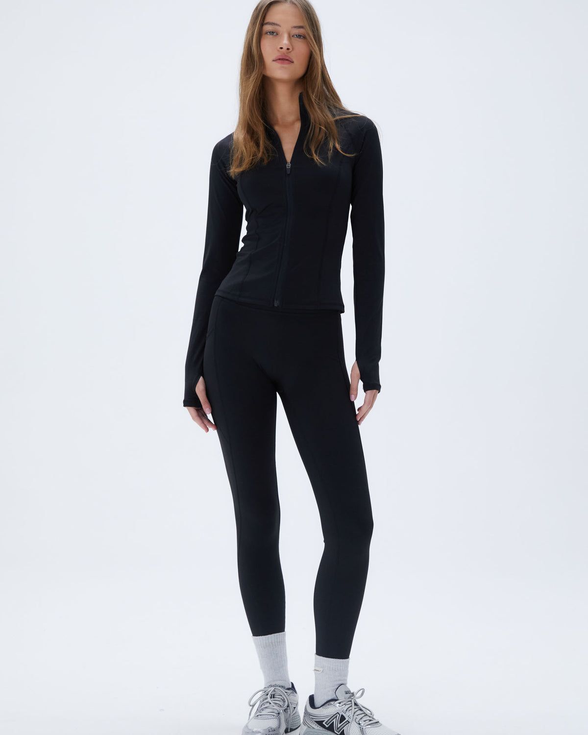 Black Adanola Ultimate Long Sleeve Zip Up Top | HSZFRC730