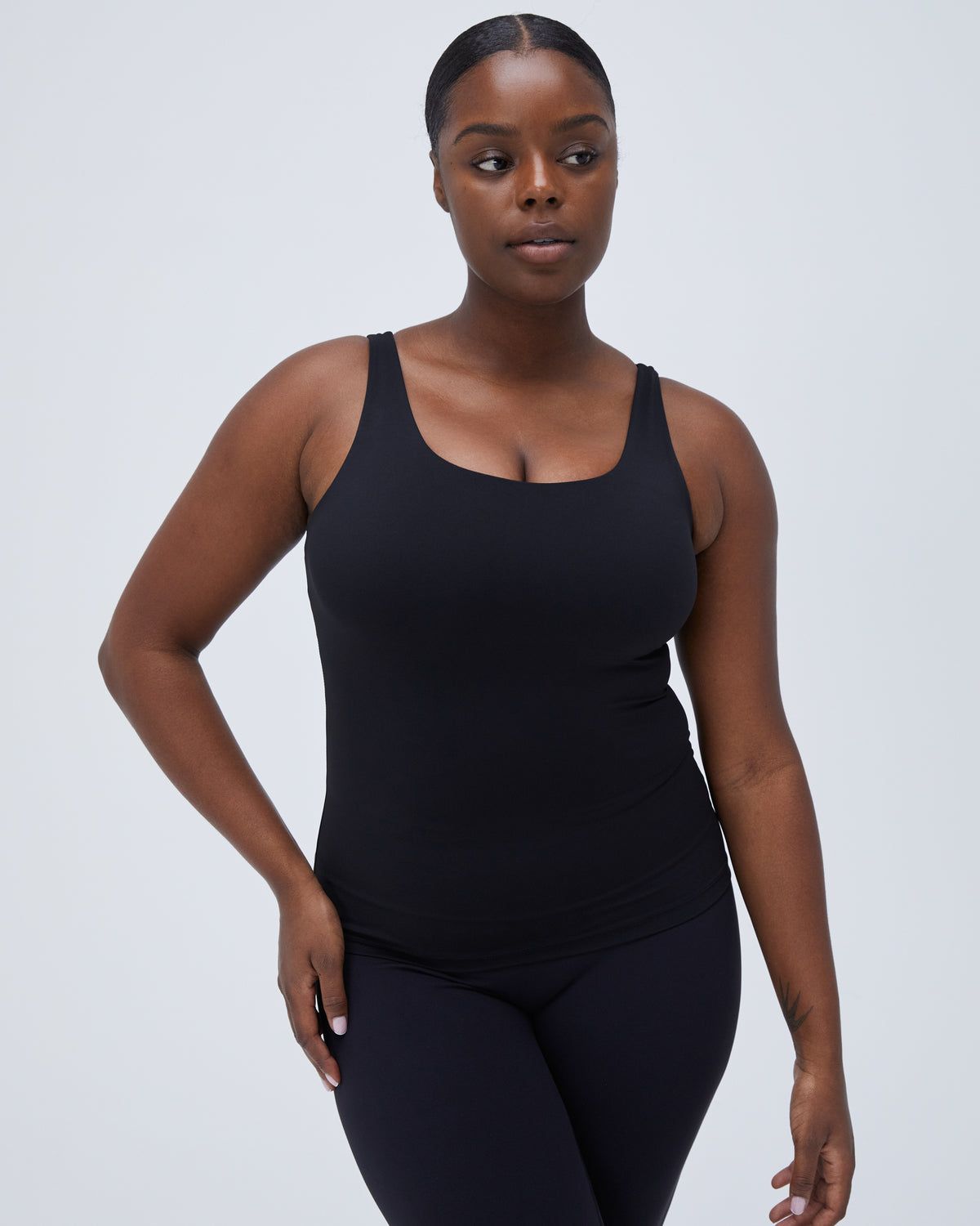 Black Adanola Ultimate Longline Tank Top | RJSNTG058
