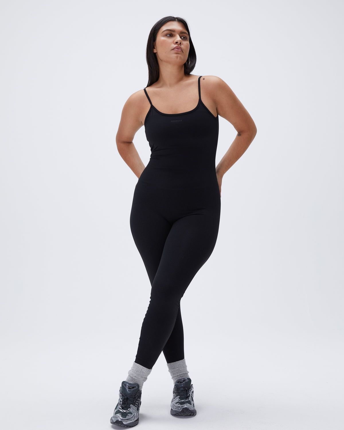 Black Adanola Ultimate Low Cross Back Unitard | UEAGDH321
