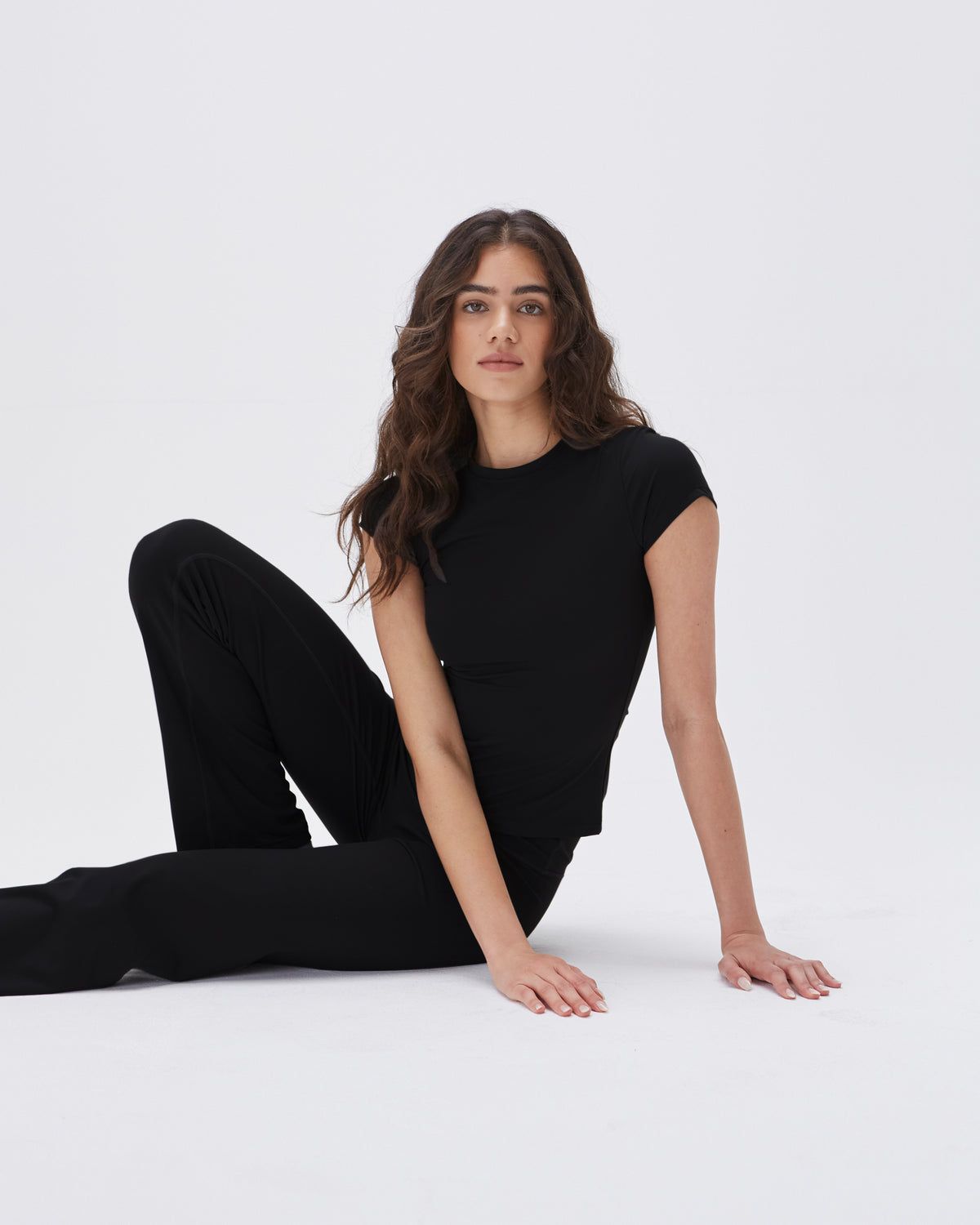 Black Adanola Ultimate Short Sleeve Top | SADCMR879