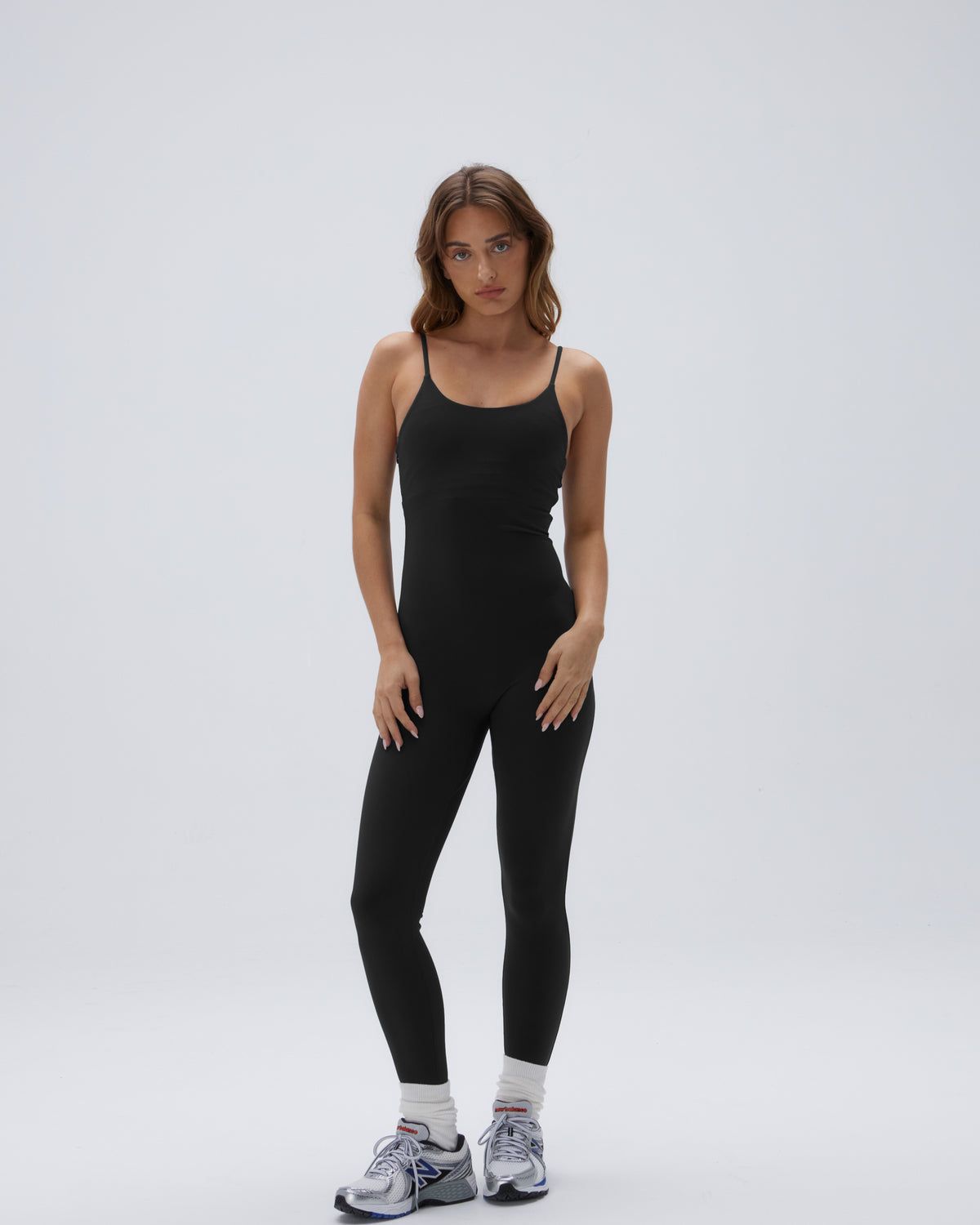 Black Adanola Ultimate Strappy Full Length Unitard | VLQUWM694