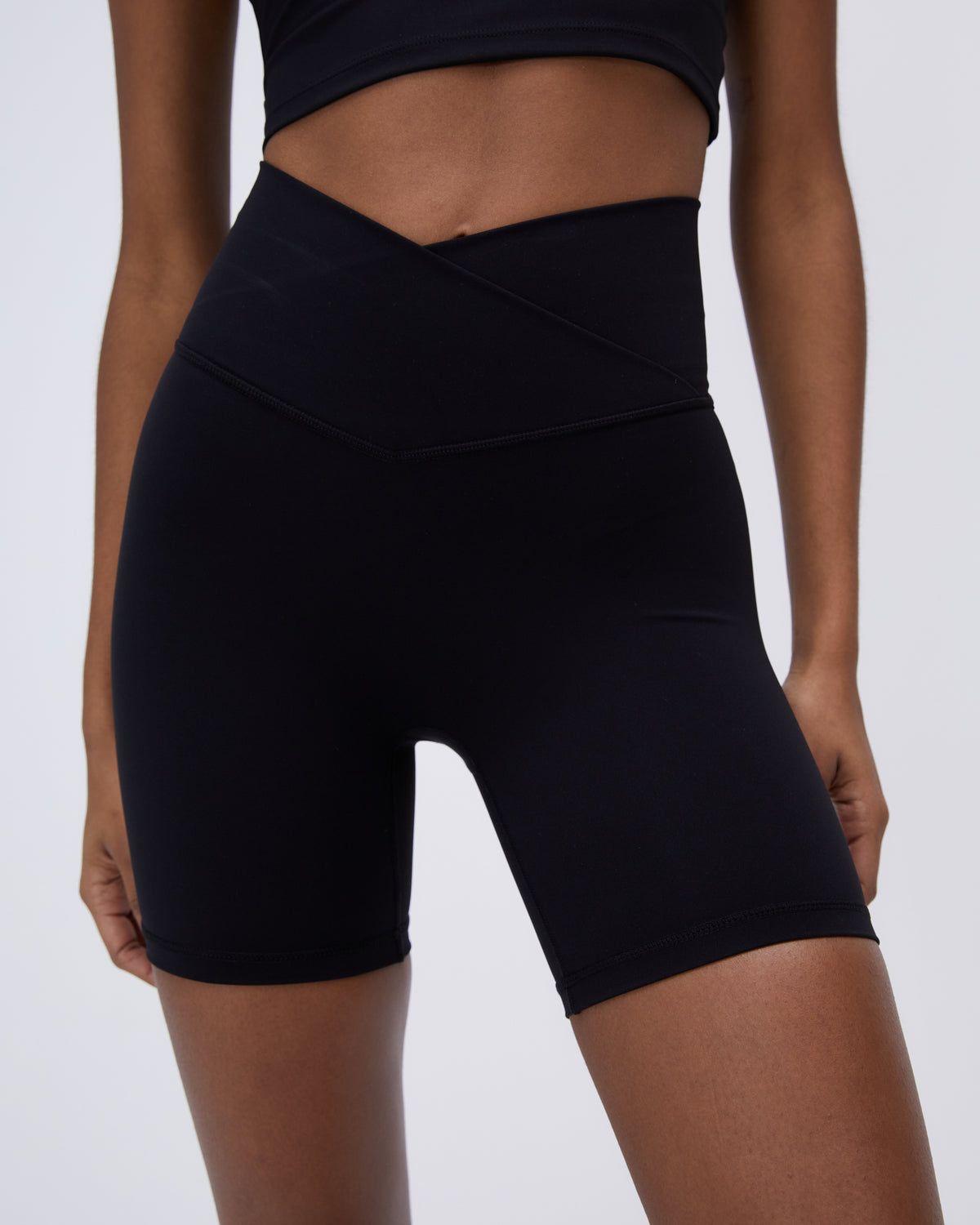 Black Adanola Ultimate Wrap Over Crop Shorts | BQMDSH781