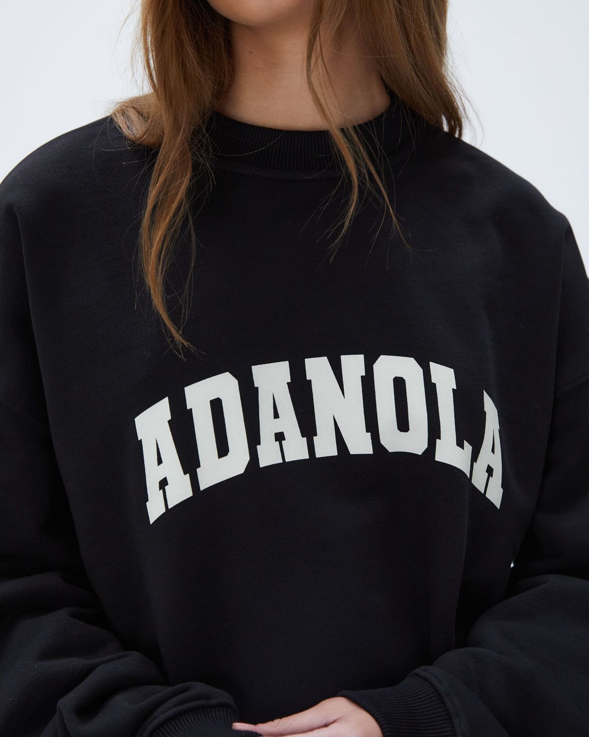 Black Adanola Varsity Oversized Sweatshirt | EBZLRW134