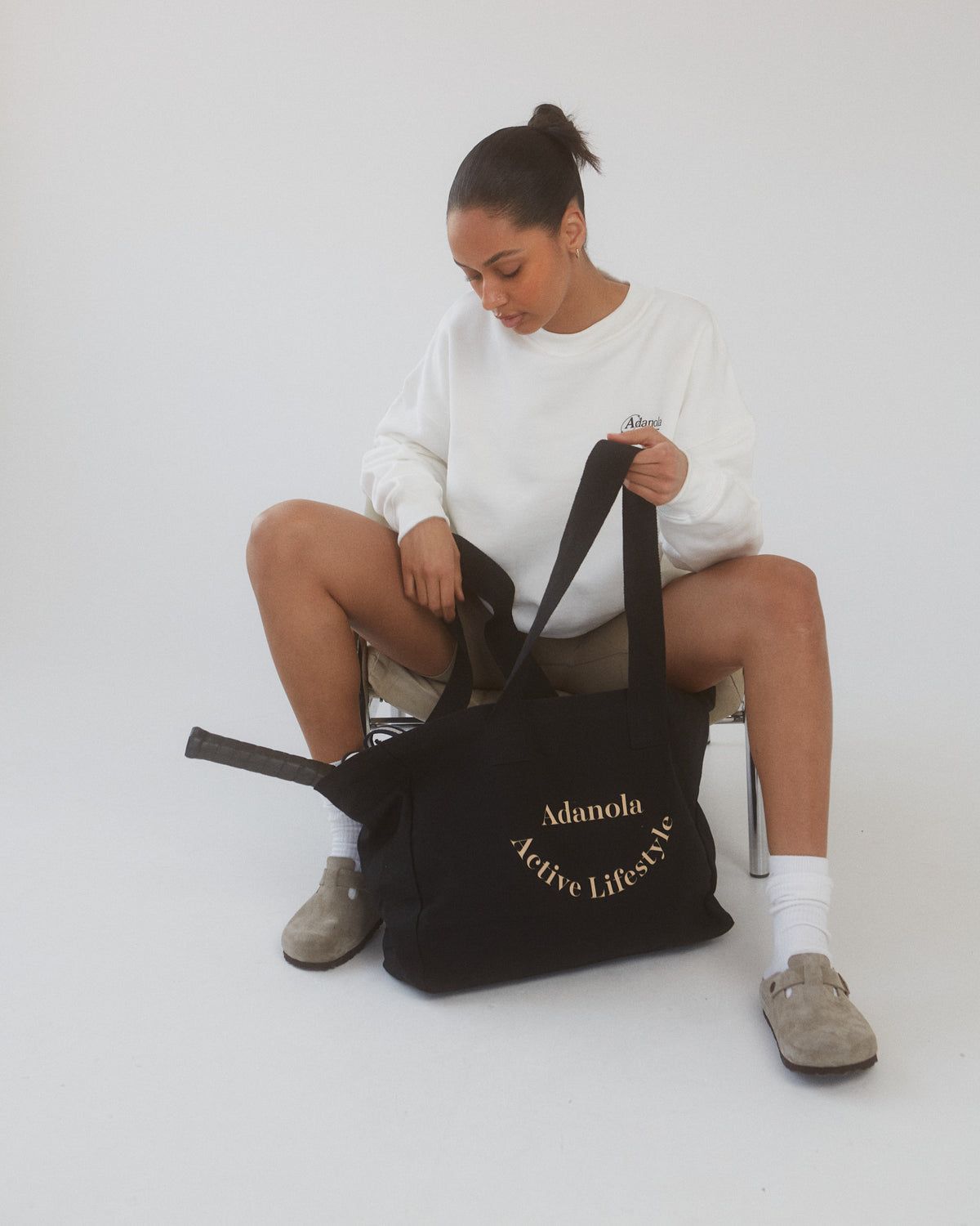Black / Beige Adanola Active Lifestyle Tote Bag | YNEFIT278