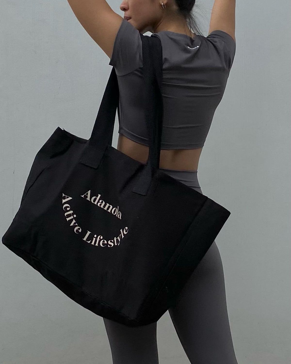 Black / Beige Adanola Active Lifestyle Tote Bag | YNEFIT278
