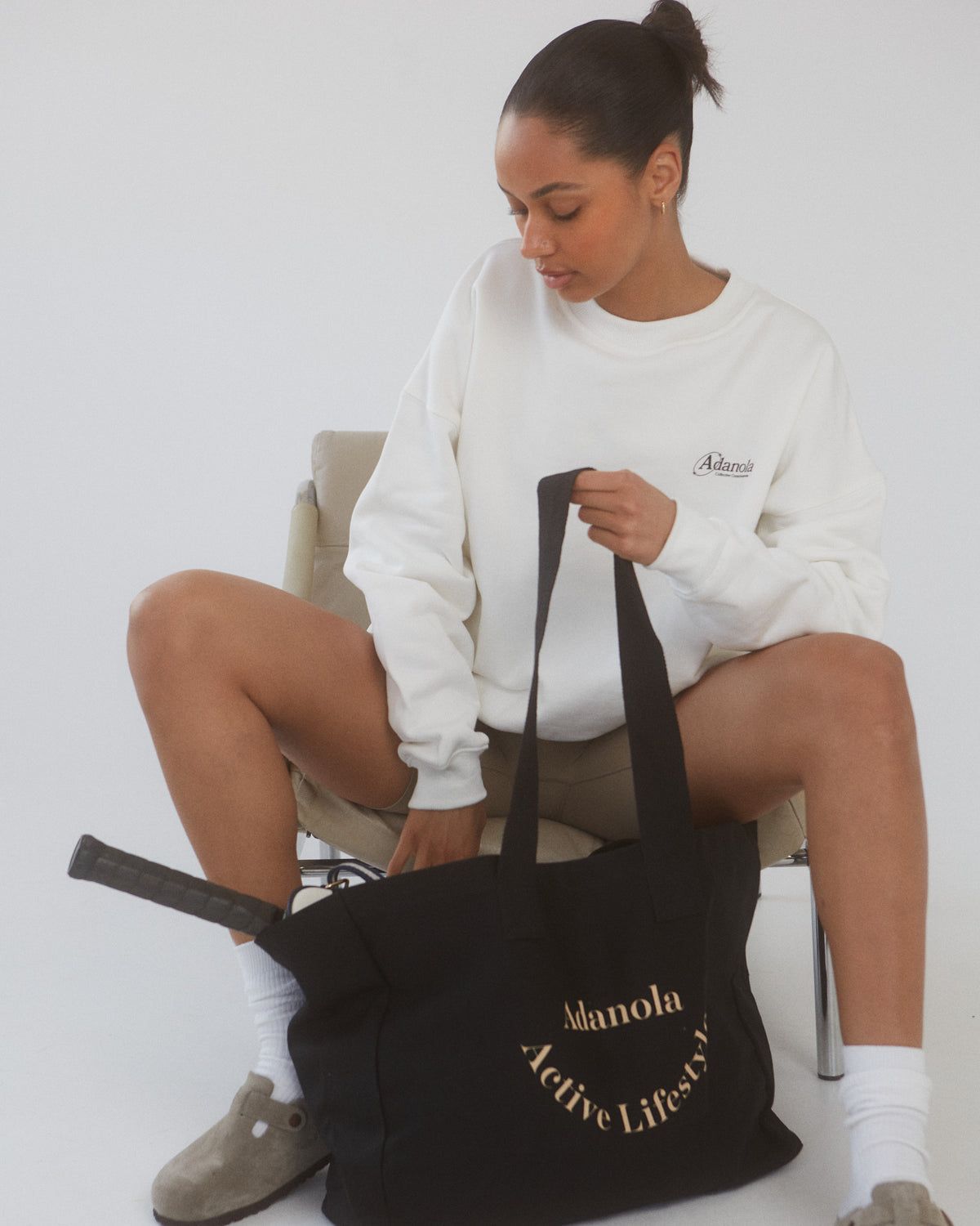 Black / Beige Adanola Active Lifestyle Tote Bag | YNEFIT278