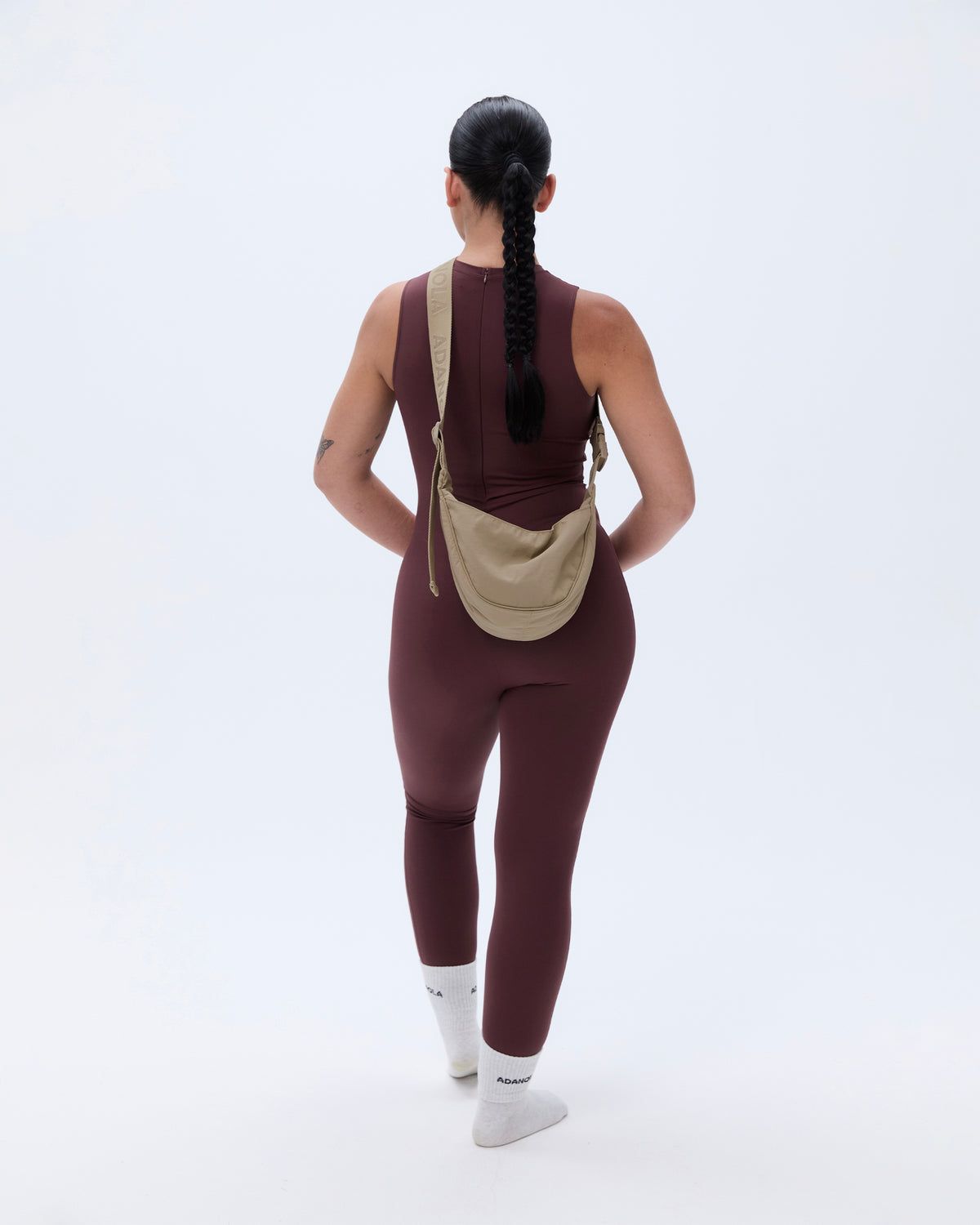 Brown Adanola Branded Strap Crossbody Bag | WOBTUL785