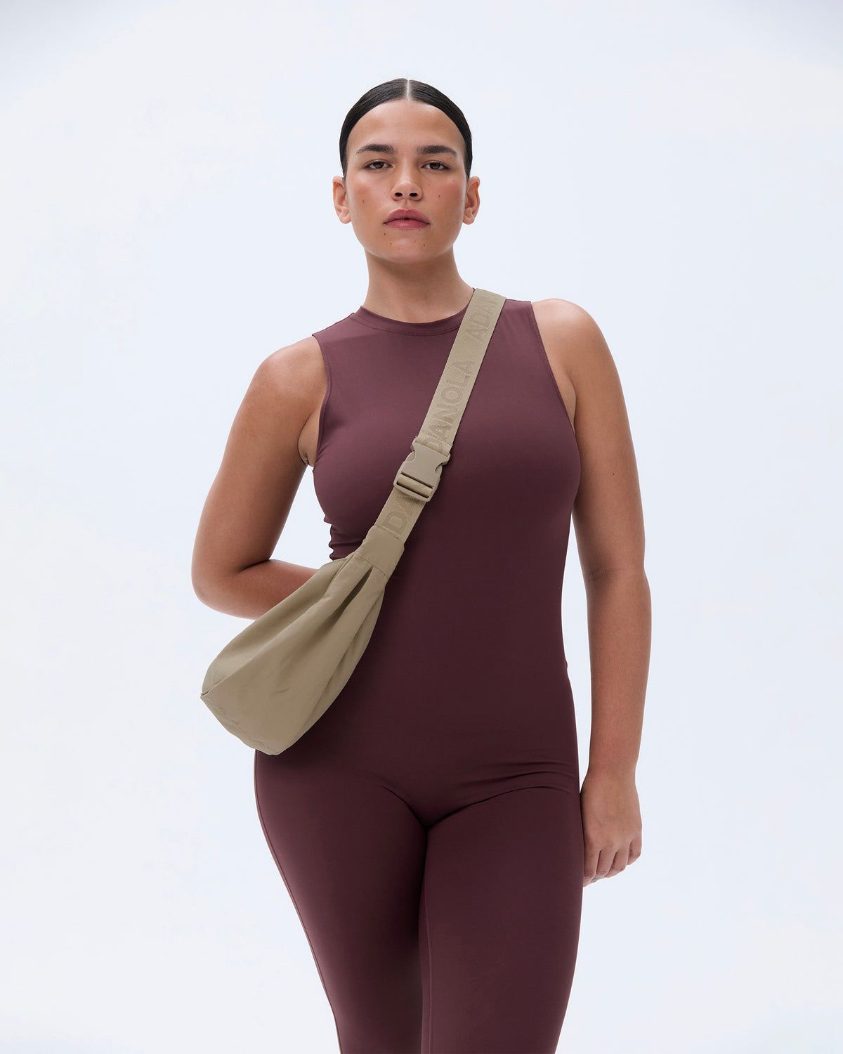 Brown Adanola Branded Strap Crossbody Bag | WOBTUL785