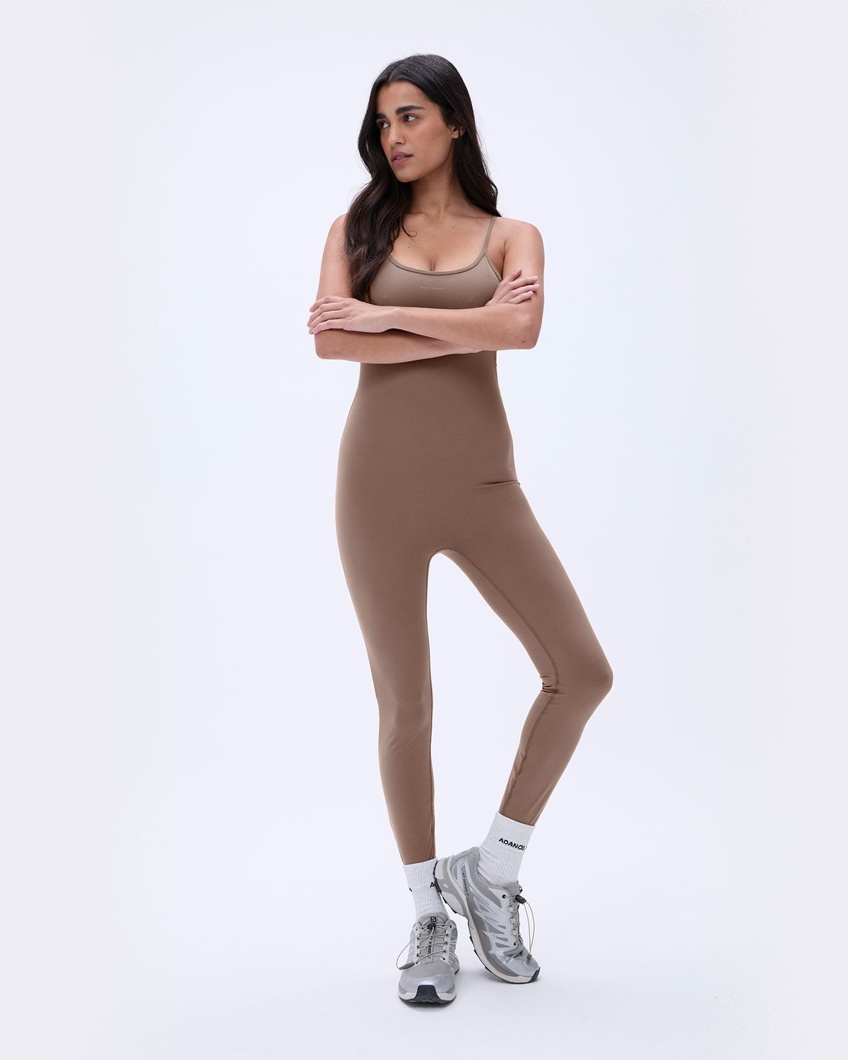 Brown Adanola Ultimate Low Cross Back Unitard | MGIYHB183