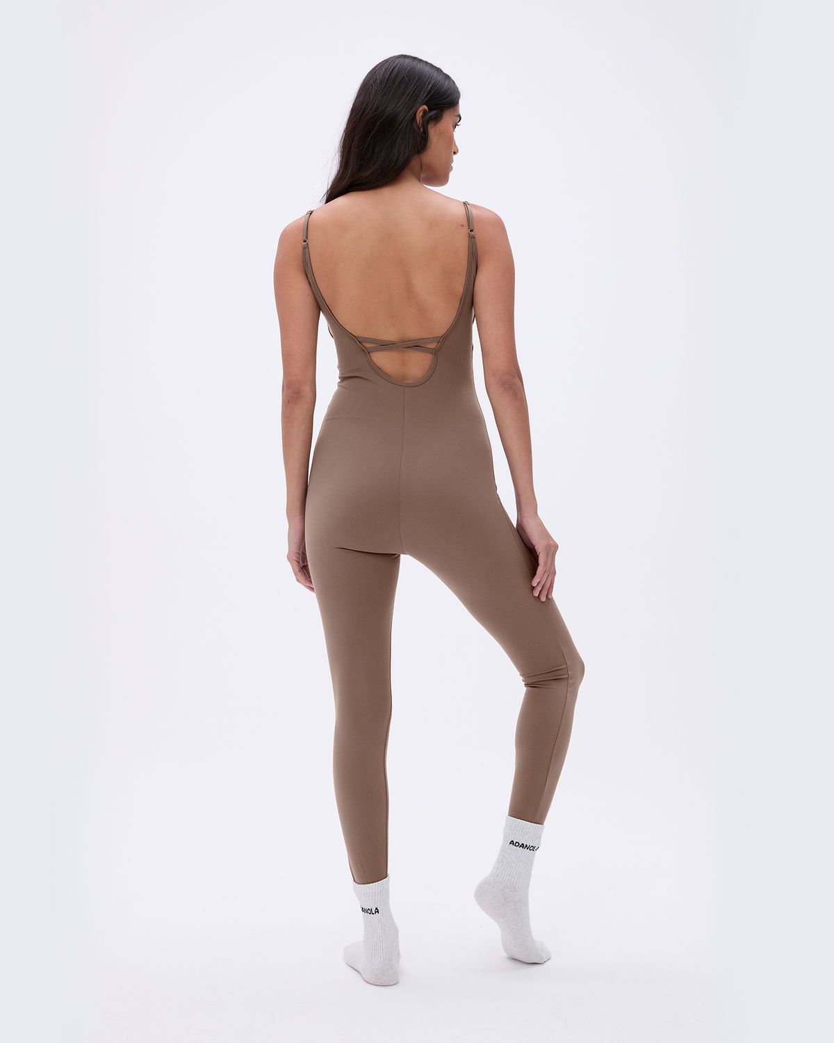 Brown Adanola Ultimate Low Cross Back Unitard | MGIYHB183