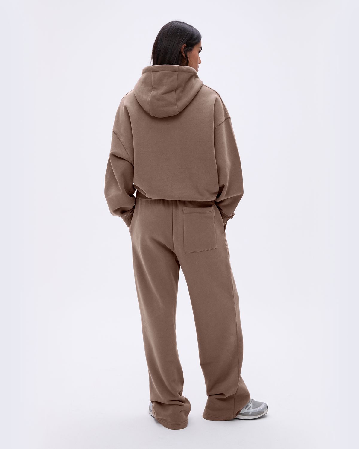 Brown / White Adanola Retro Relaxed Hoodie | LUCJZV975