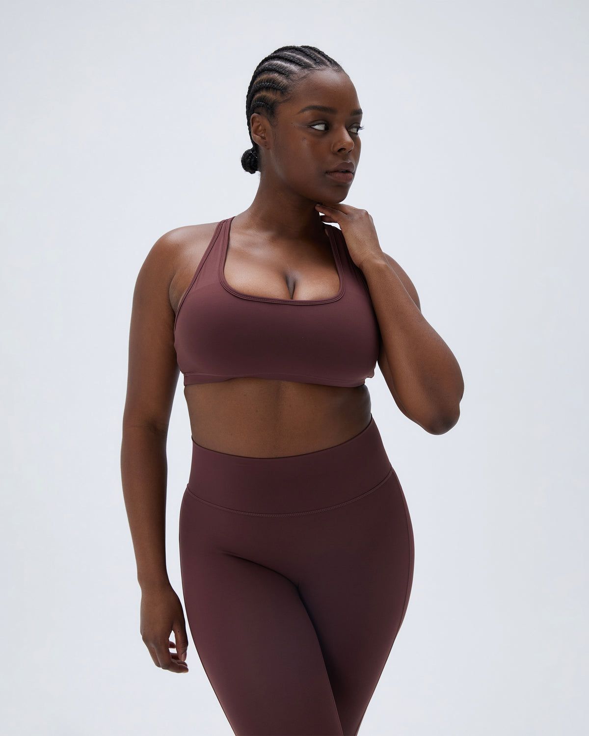 Burgundy Adanola Ultimate Scoop Neck Racer Back Bra | SHRZED837