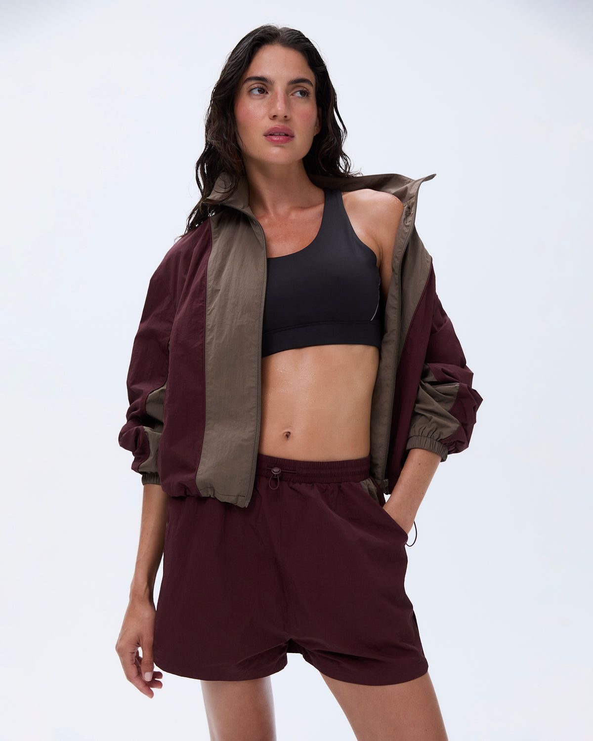 Burgundy / Brown Adanola Track Jacket | TCKSBF502