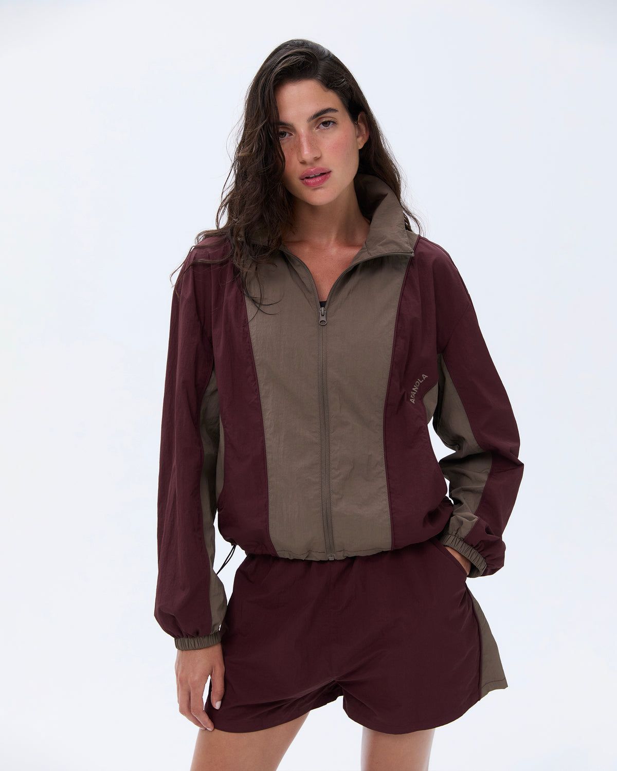 Burgundy / Brown Adanola Track Jacket | TCKSBF502