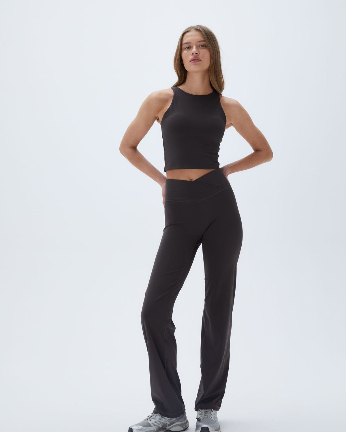Coffee Adanola Ultimate Wrap Over Yoga Pant | XHYLEI723