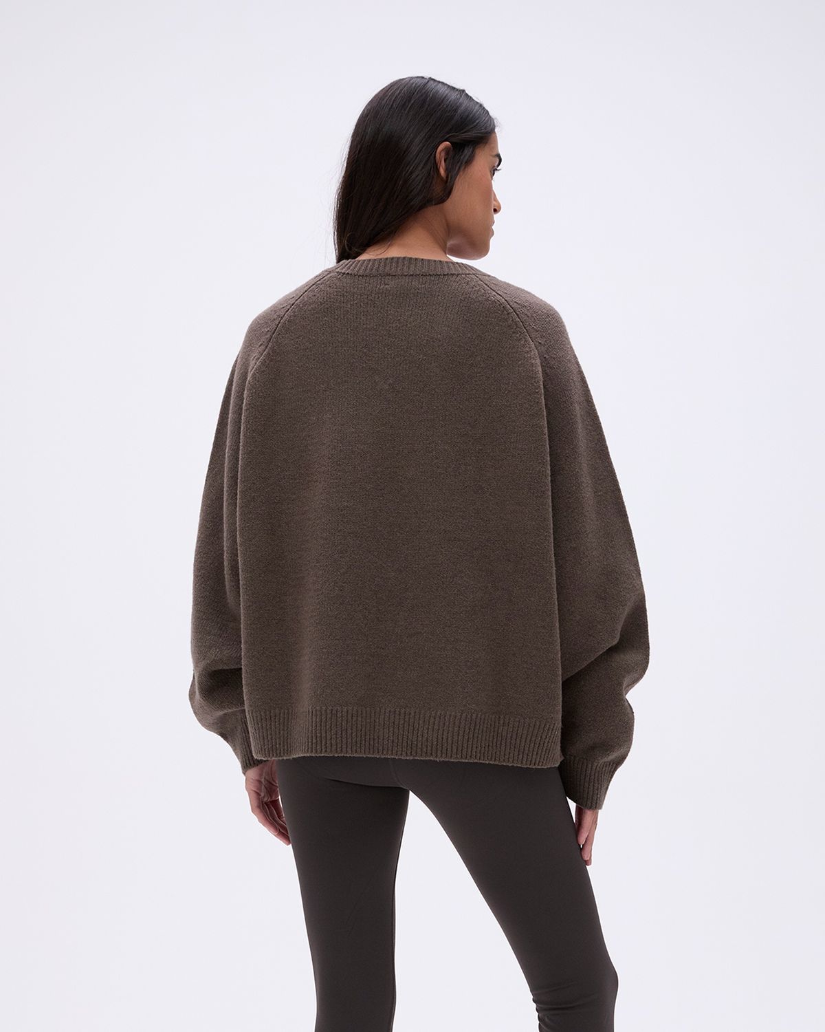 Dark Brown / Cream Adanola ADA Oversized Knit Sweatshirt | PCSJBZ694