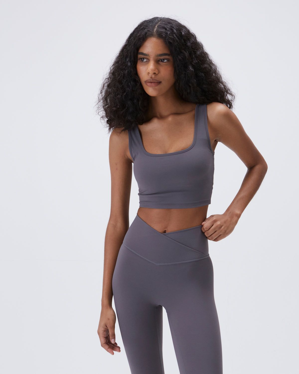 Dark Grey Adanola Ultimate Square Neck Bra | DXWRYO416