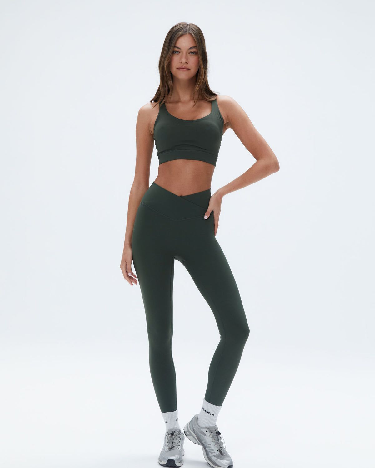 Dark Olive Adanola Ultimate Cross Back Bra | AKERXH817