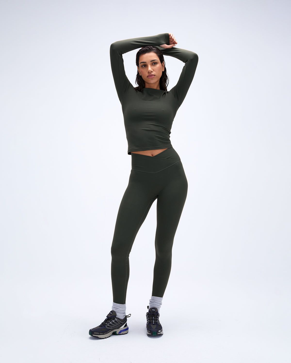 Dark Olive Adanola Ultimate Long Sleeve Top | MHSXFA067