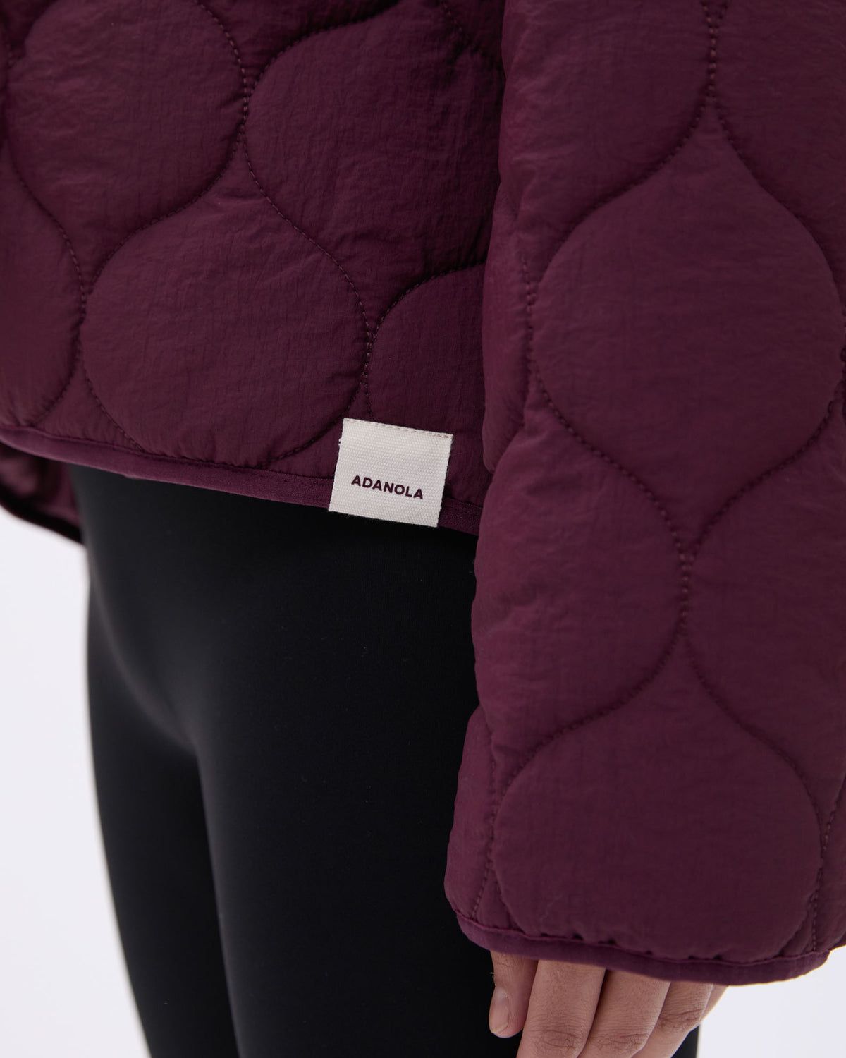Dark Pink Adanola Collared Quilted Boxy Jacket | NPSIJM372