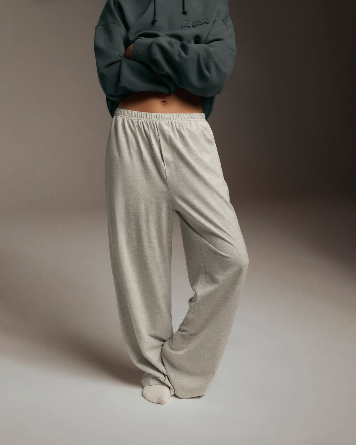 Grey Adanola Modal Cotton Pants | BURAWS385
