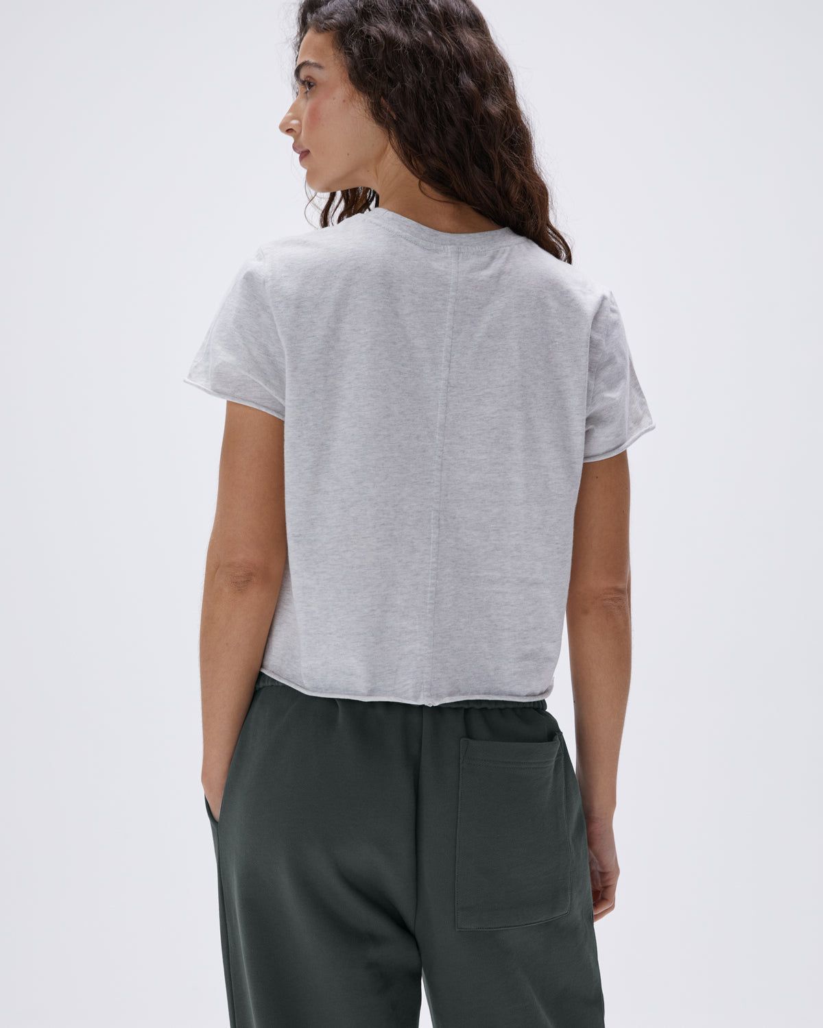 Grey Adanola Raw Hem T-shirt | NQWAXV615
