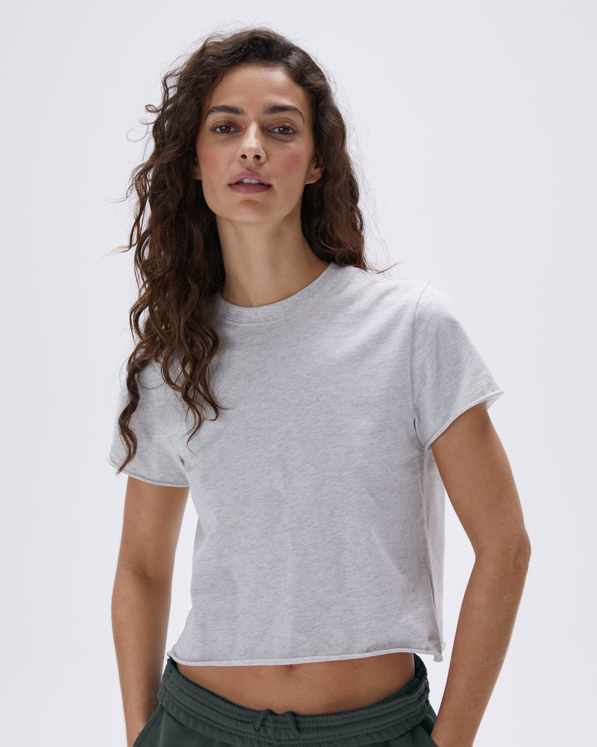 Grey Adanola Raw Hem T-shirt | NQWAXV615
