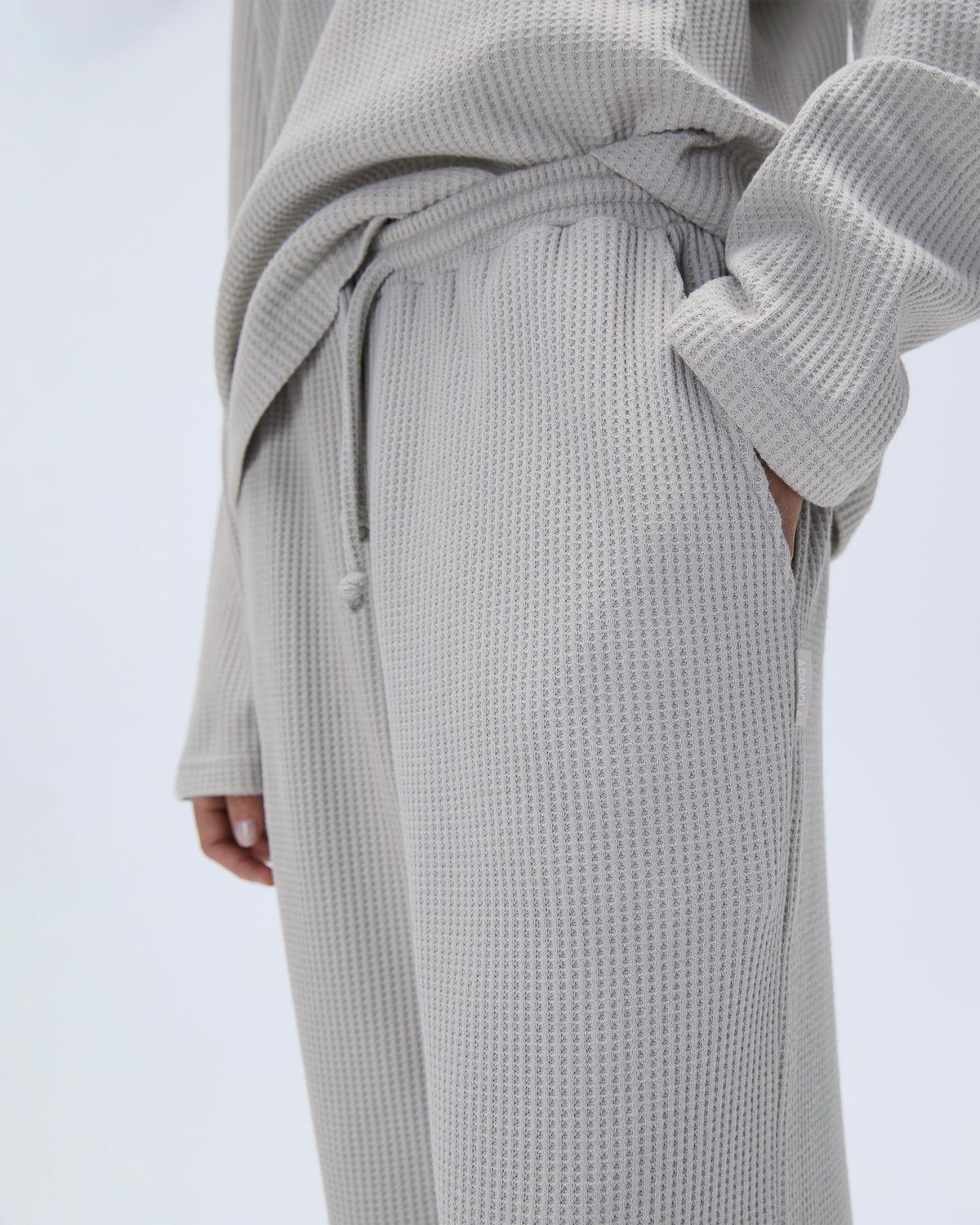 Grey Adanola Waffle Straight Leg Lounge Pants | DXTESA971