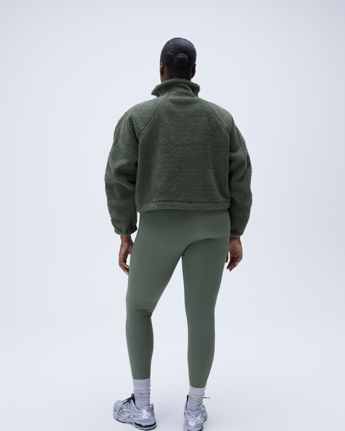 Khaki Green Adanola Quarter Zip Fleece | TMPRSI432