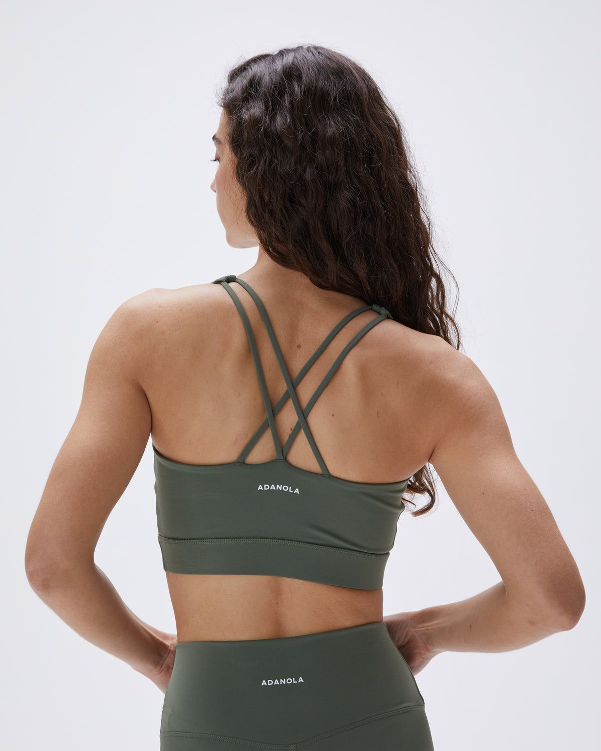 Khaki Green Adanola Ultimate Cross Back Bra | XTUGAD413